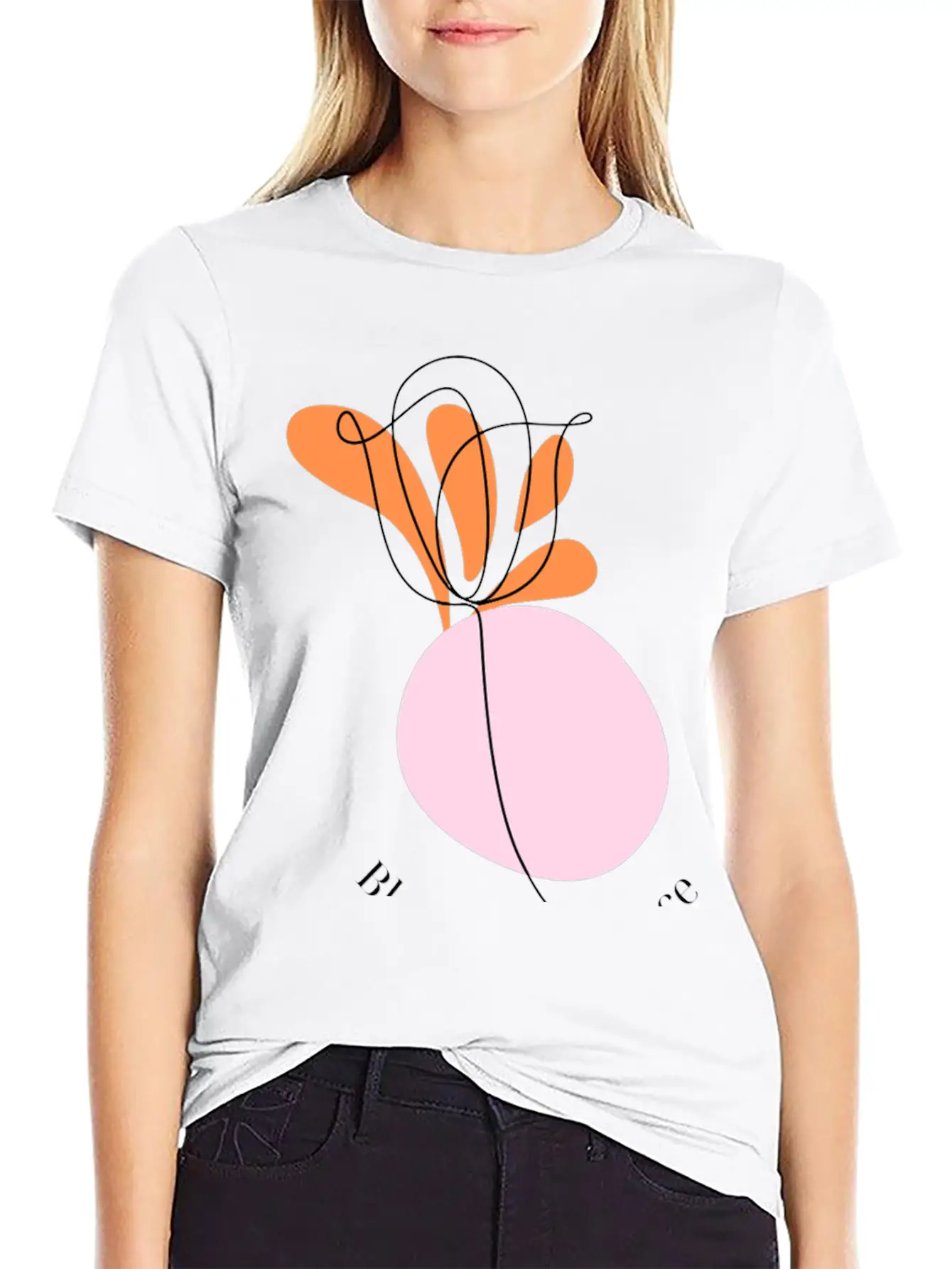 Bloom With Grace Minimalist Flower Design Essential Cotton Tee For Daily Outfits – Unisex Style
