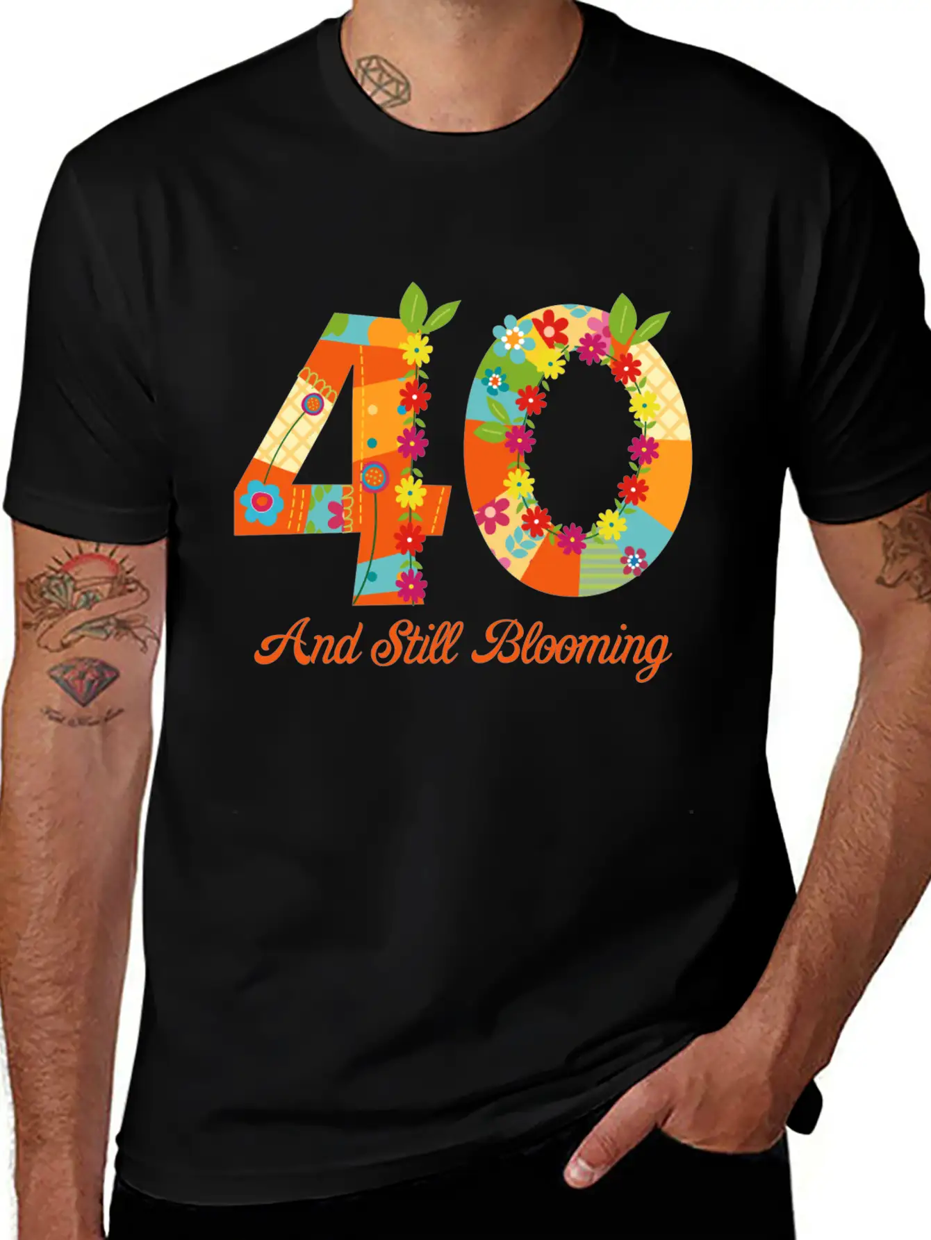 Blooming 40th Birthday Unisex Casual T-Shirt – Clean Design For Daily Comfort