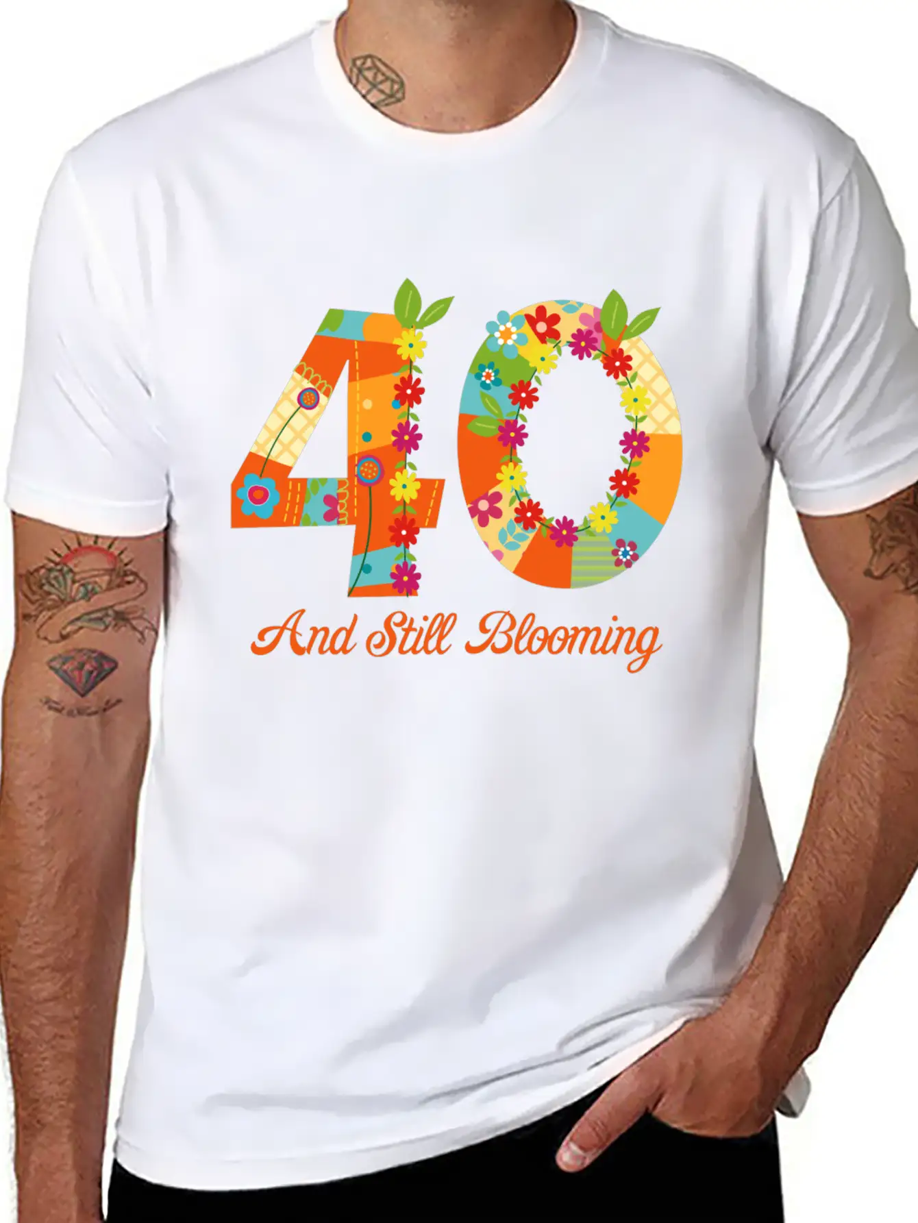 Blooming 40th Birthday Unisex Casual T-Shirt – Clean Design For Daily Comfort