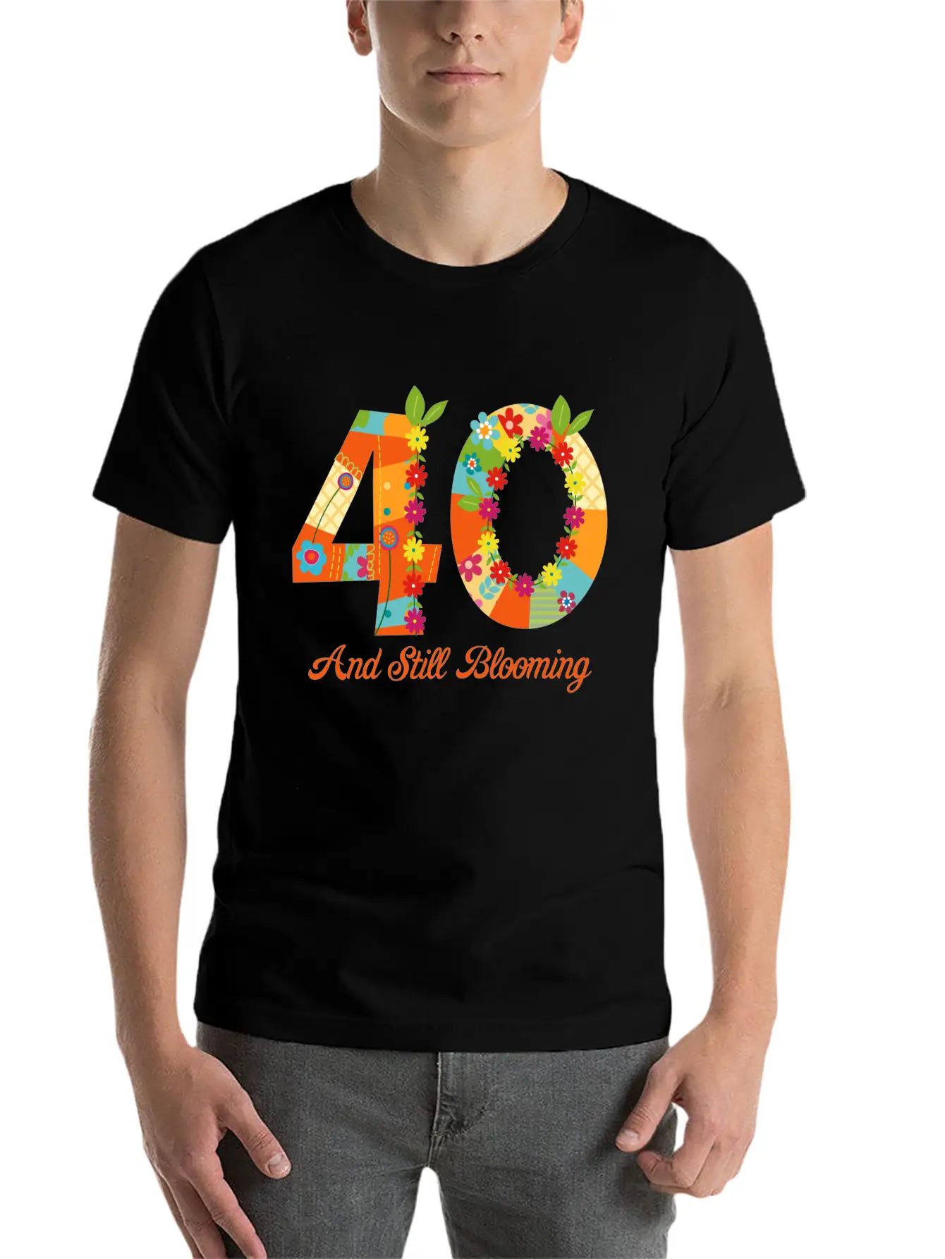 Blooming 40th Birthday Unisex Casual T-Shirt – Clean Design For Daily Comfort