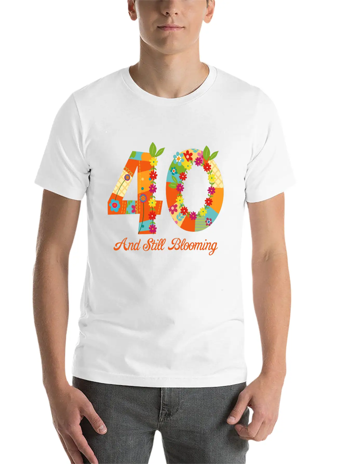 Blooming 40th Birthday Unisex Casual T-Shirt – Clean Design For Daily Comfort