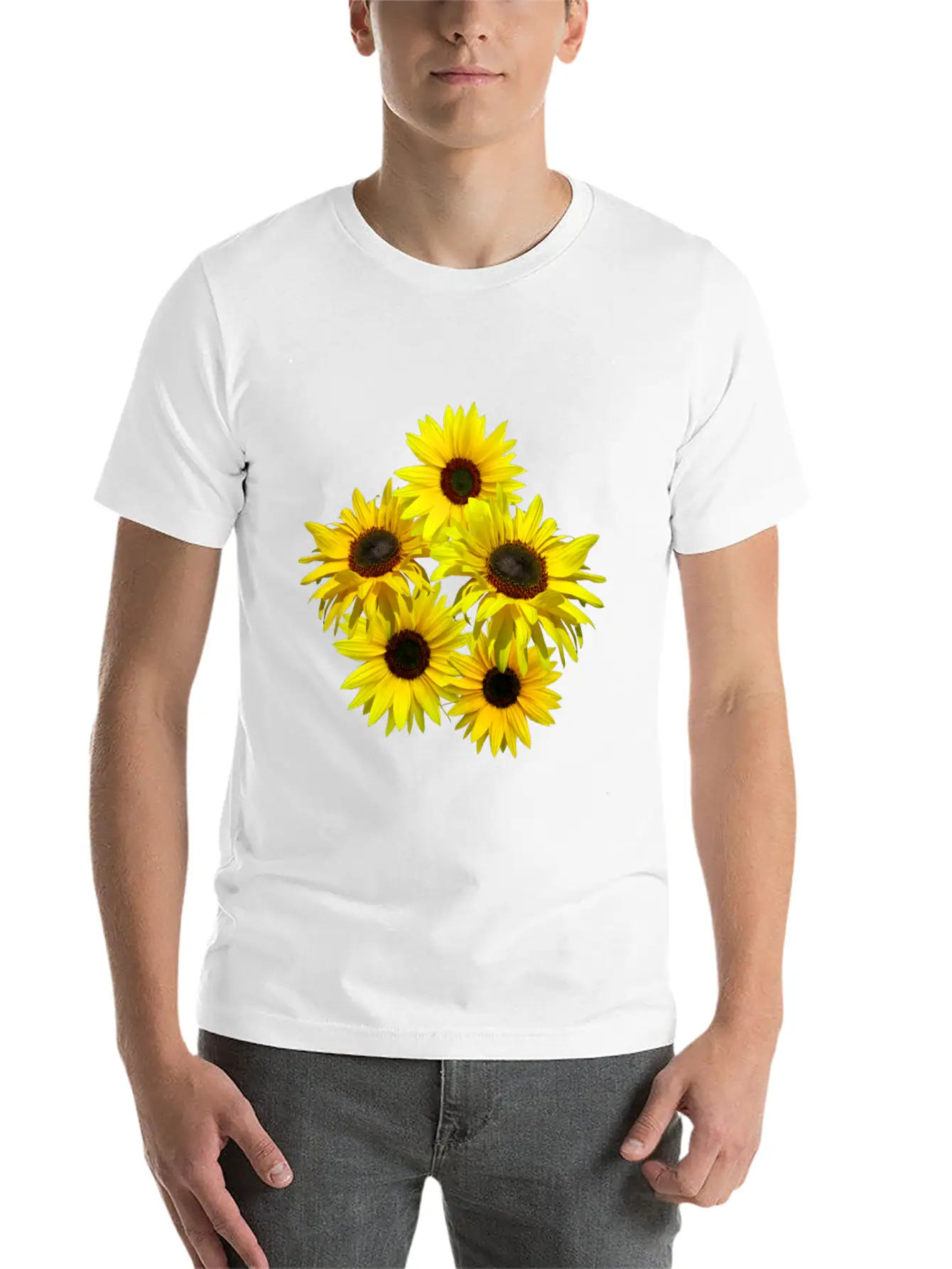 Blooming Sunflowers Sunflower Bunch Flowers Blooms Casual Graphic T-Shirt – Simple And Comfortable Daily Wear