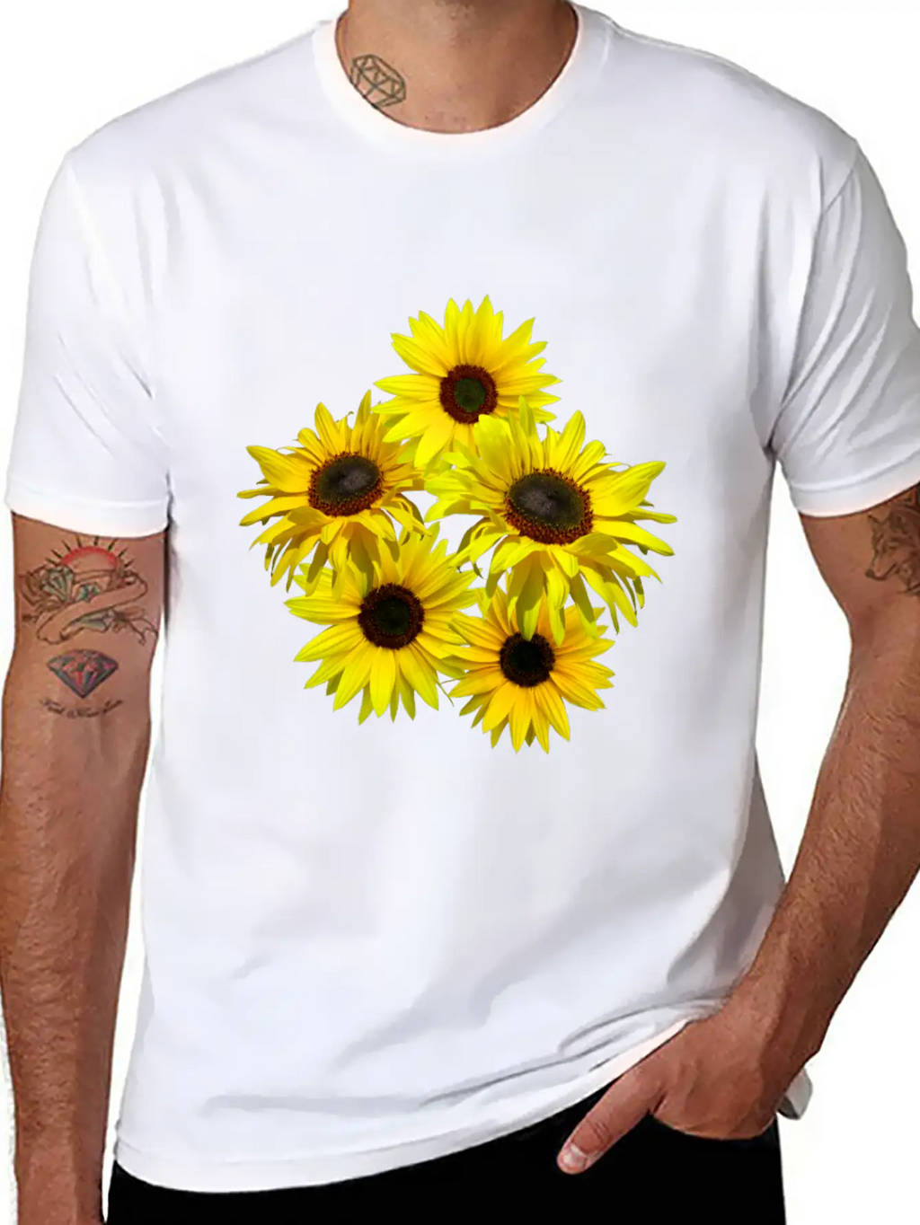Blooming Sunflowers Sunflower Bunch Flowers Blooms Casual Graphic T-Shirt – Simple And Comfortable Daily Wear