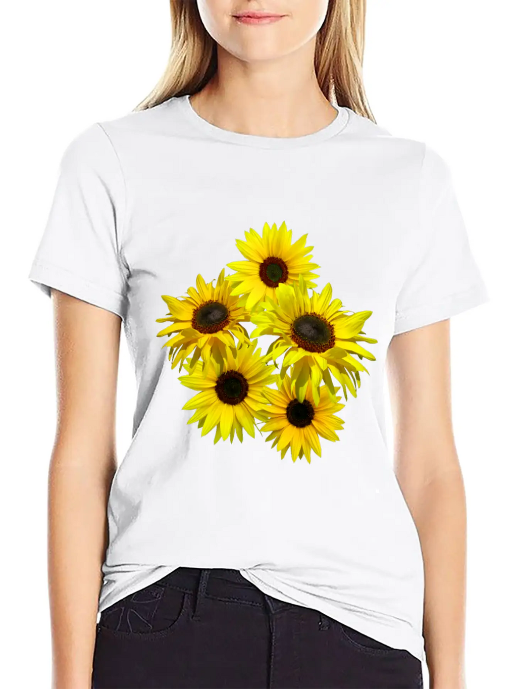 Blooming Sunflowers Sunflower Bunch Flowers Blooms Casual Graphic T-Shirt – Simple And Comfortable Daily Wear
