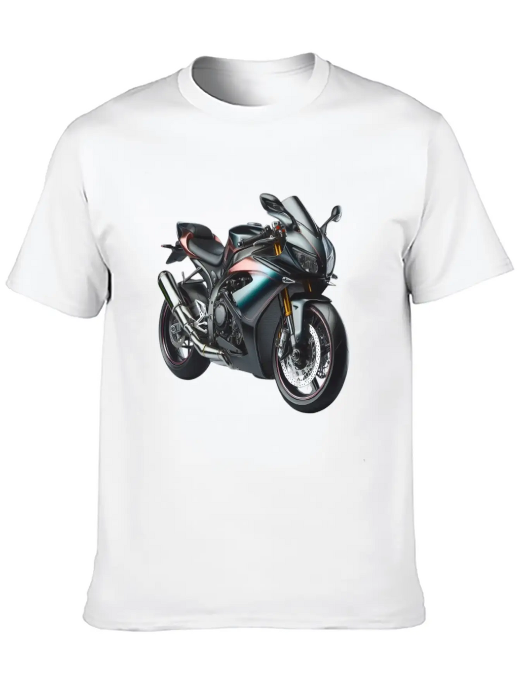 Blue And Bronze Motorcycle Casual Graphic T-Shirt – Simple And Comfortable Daily Wear