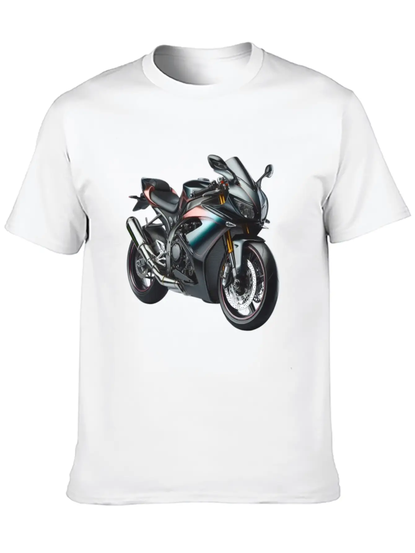 Blue And Bronze Motorcycle Casual Graphic T-Shirt – Simple And Comfortable Daily Wear