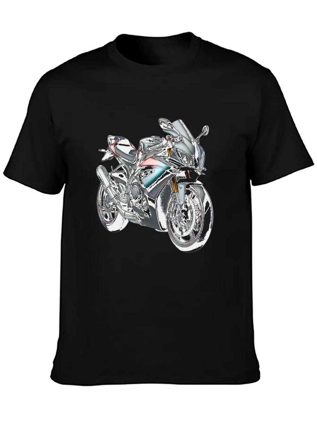 Blue And Bronze Motorcycle Casual Graphic T-Shirt – Simple And Comfortable Daily Wear