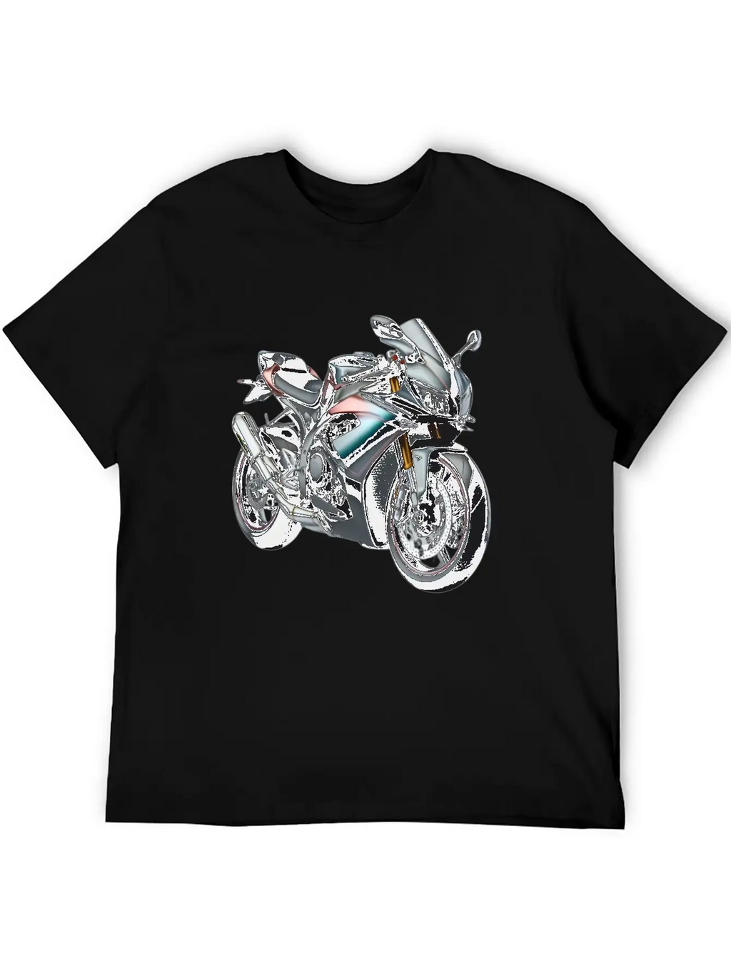 Blue And Bronze Motorcycle Casual Graphic T-Shirt – Simple And Comfortable Daily Wear