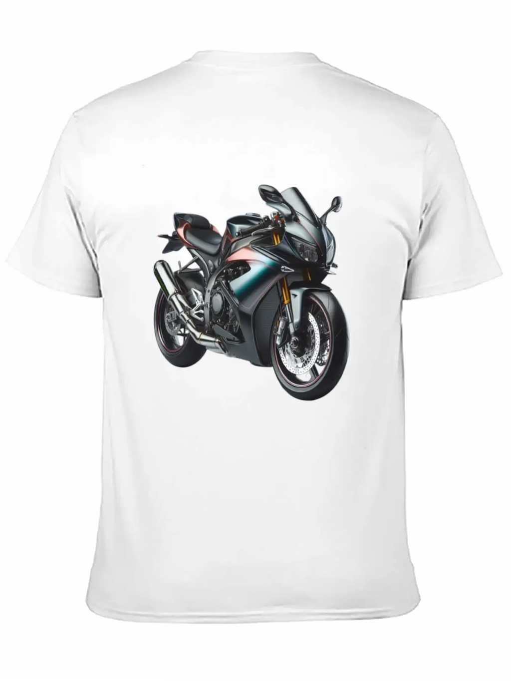 Blue And Bronze Motorcycle Casual Graphic T-Shirt – Simple And Comfortable Daily Wear