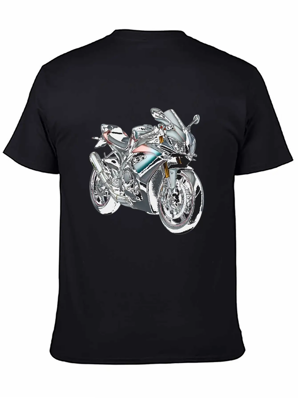 Blue And Bronze Motorcycle Casual Graphic T-Shirt – Simple And Comfortable Daily Wear