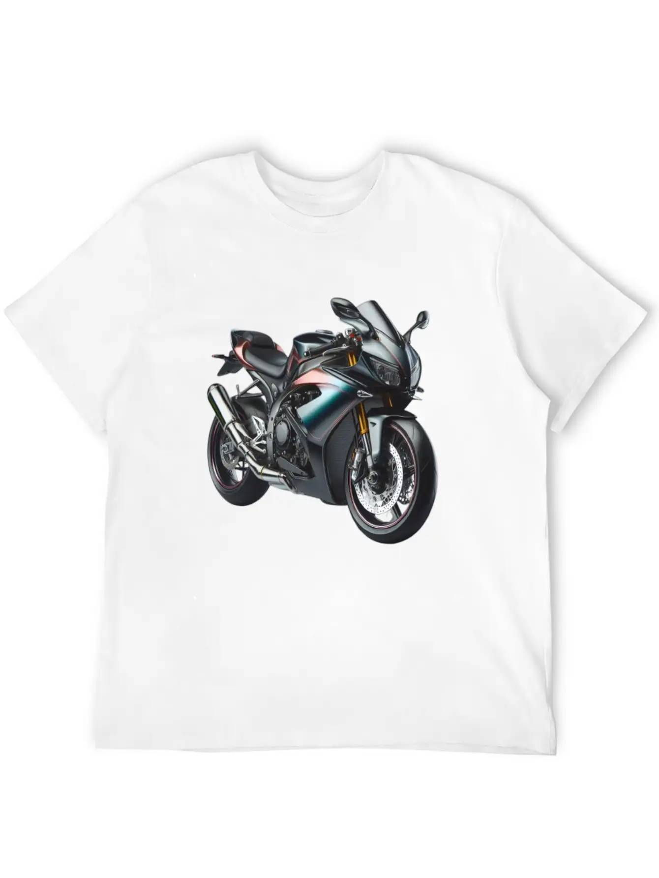 Blue And Bronze Motorcycle Casual Graphic T-Shirt – Simple And Comfortable Daily Wear