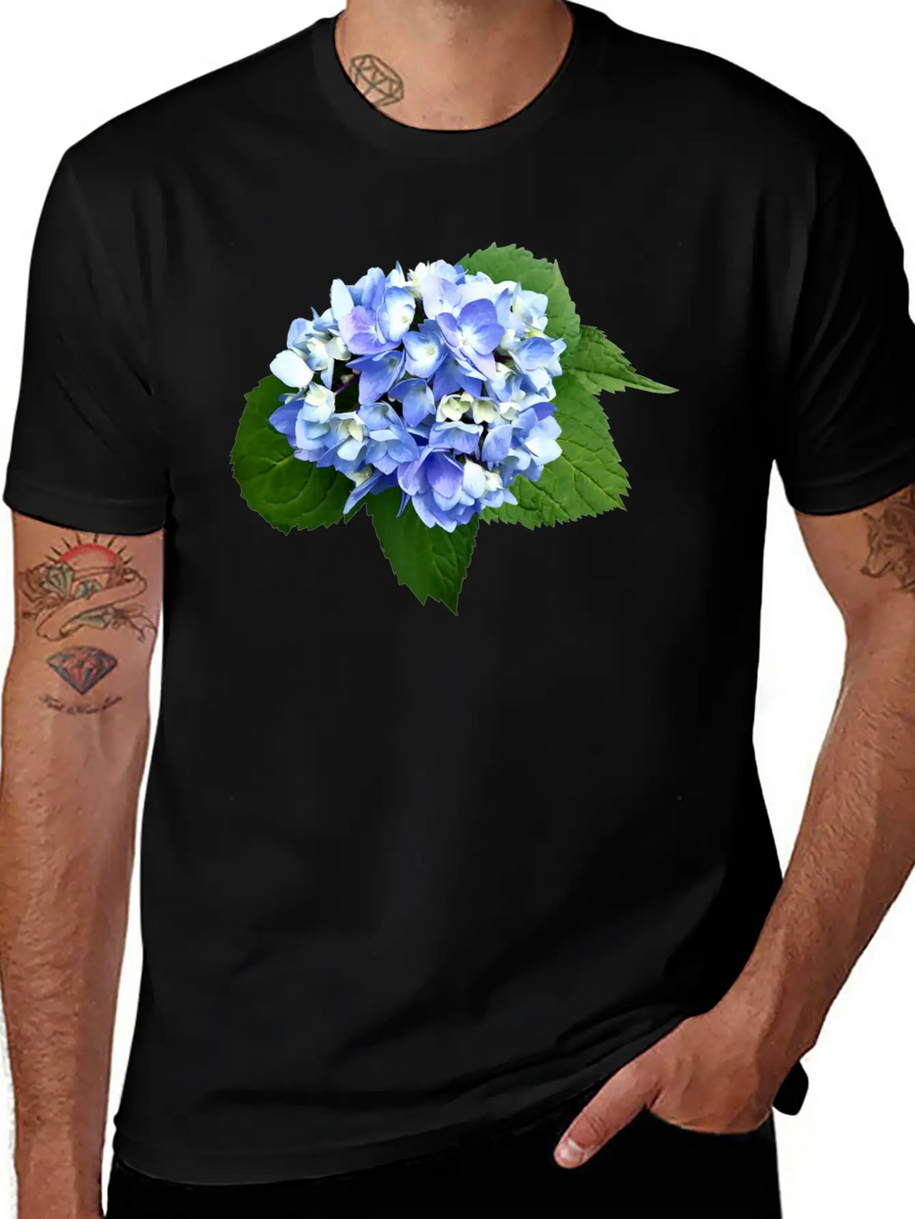 Blue And Purple Hydrangea Breathable Soft Cotton T-Shirt – Timeless Casual Look