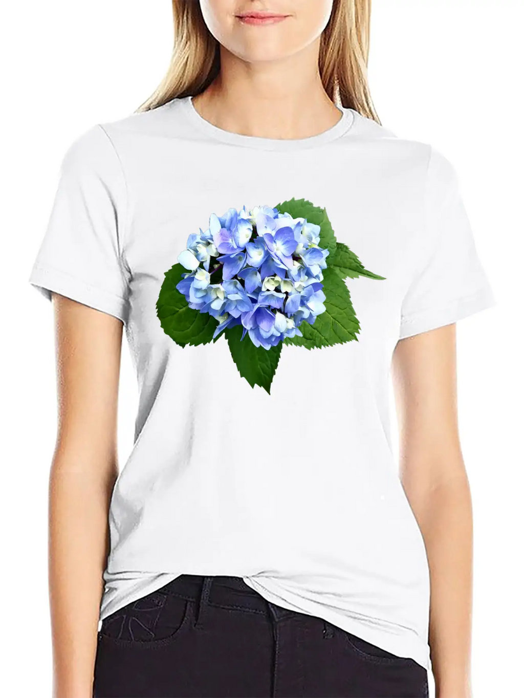 Blue And Purple Hydrangea Breathable Soft Cotton T-Shirt – Timeless Casual Look