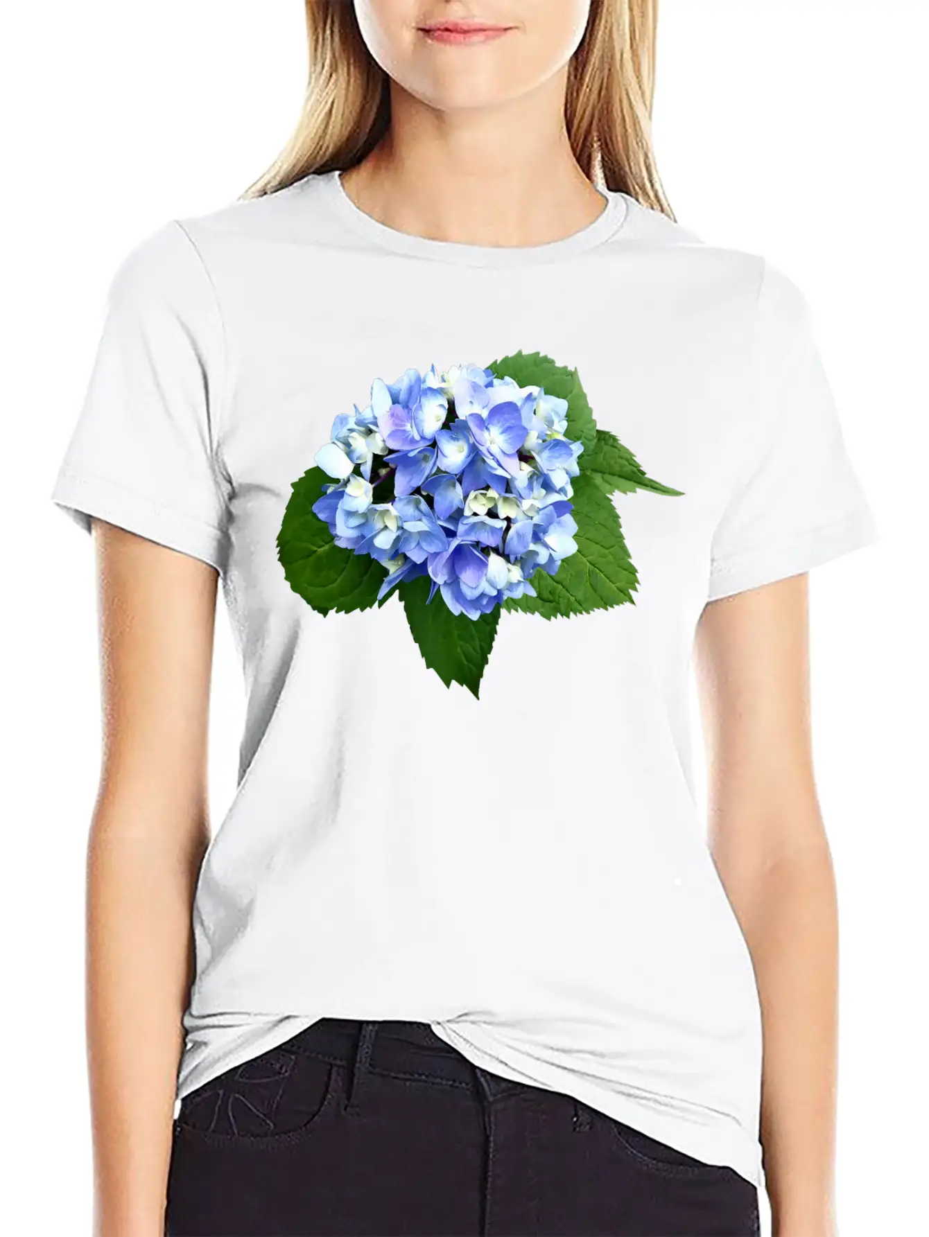 Blue And Purple Hydrangea Breathable Soft Cotton T-Shirt – Timeless Casual Look