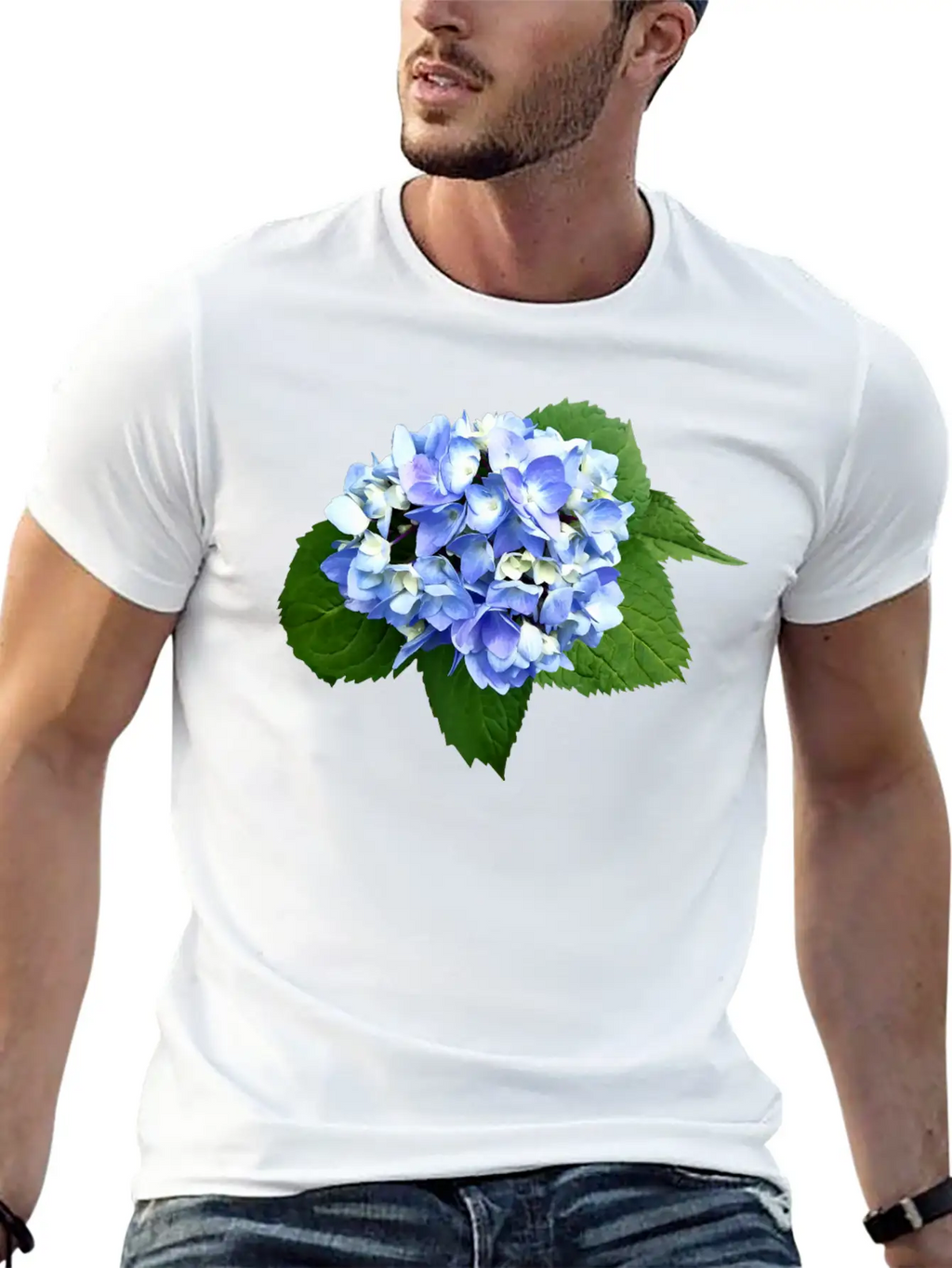 Blue And Purple Hydrangea Breathable Soft Cotton T-Shirt – Timeless Casual Look