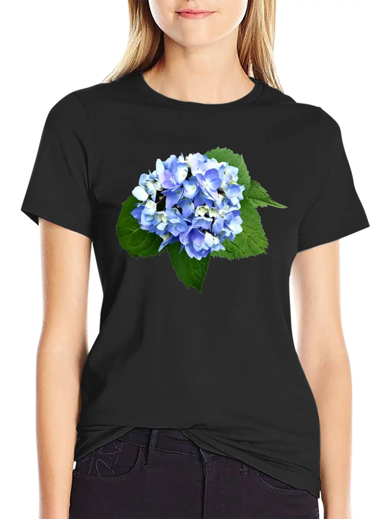 Blue And Purple Hydrangea Breathable Soft Cotton T-Shirt – Timeless Casual Look