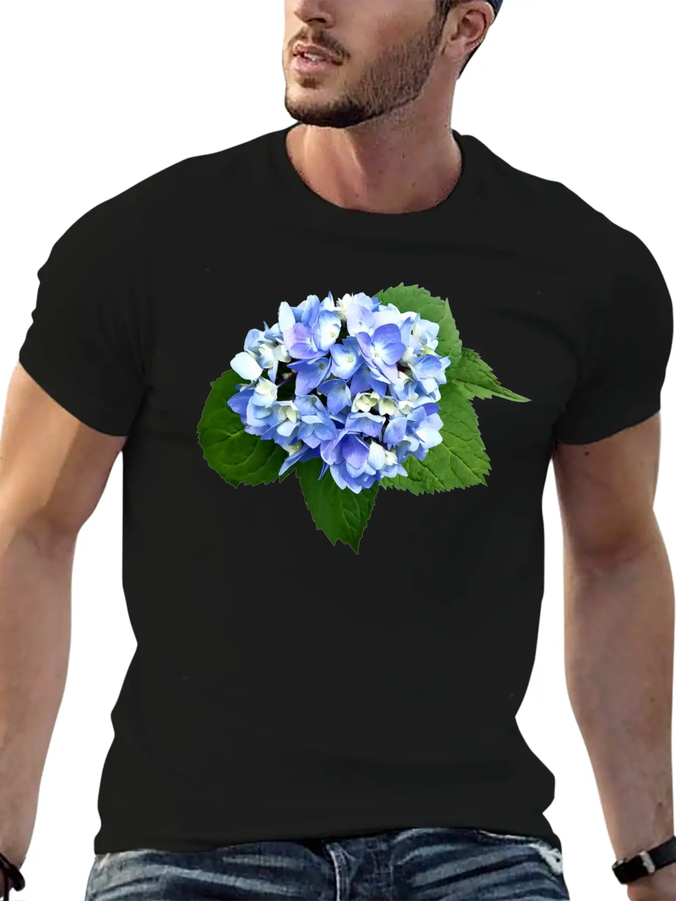 Blue And Purple Hydrangea Breathable Soft Cotton T-Shirt – Timeless Casual Look