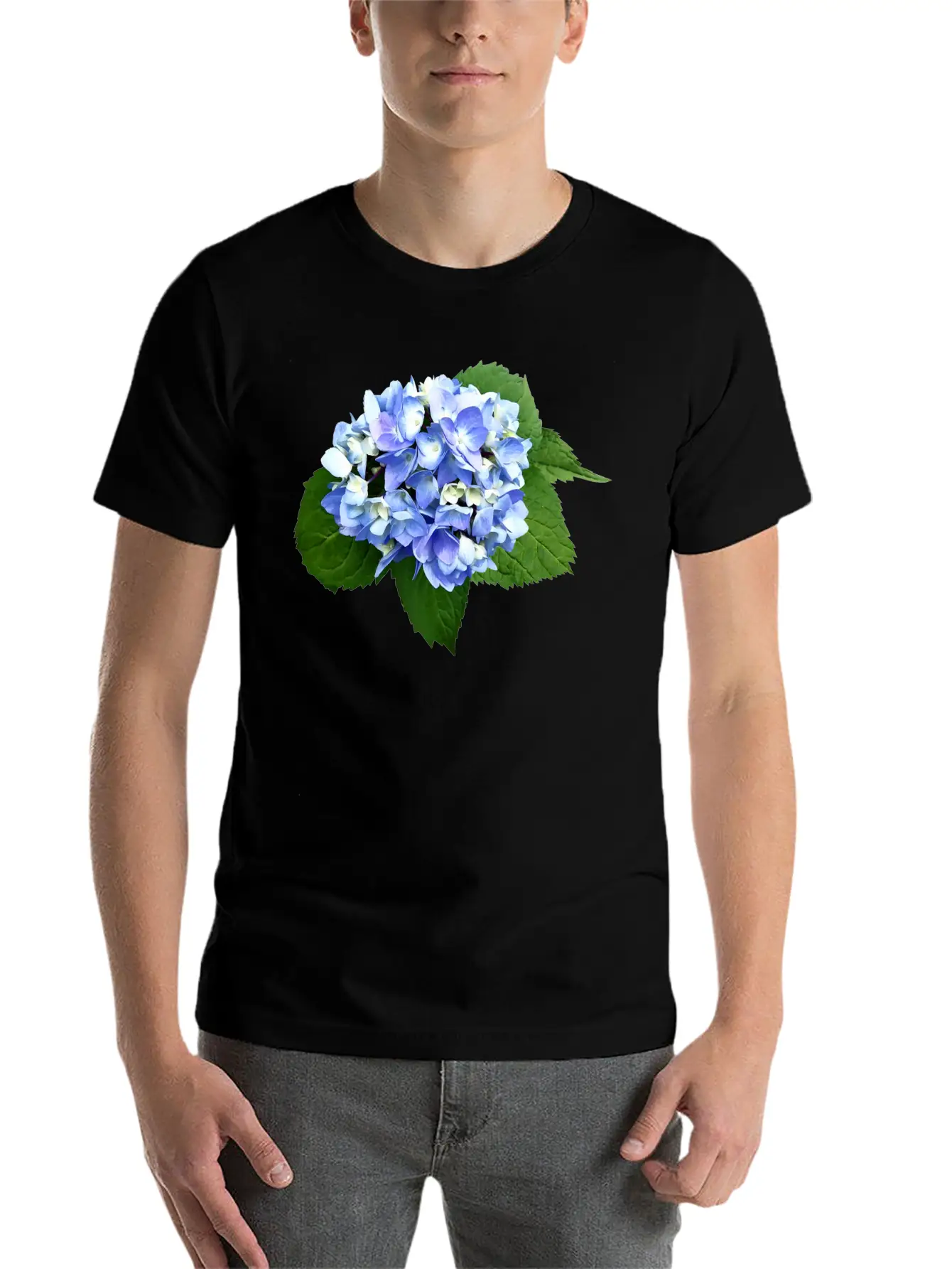 Blue And Purple Hydrangea Breathable Soft Cotton T-Shirt – Timeless Casual Look
