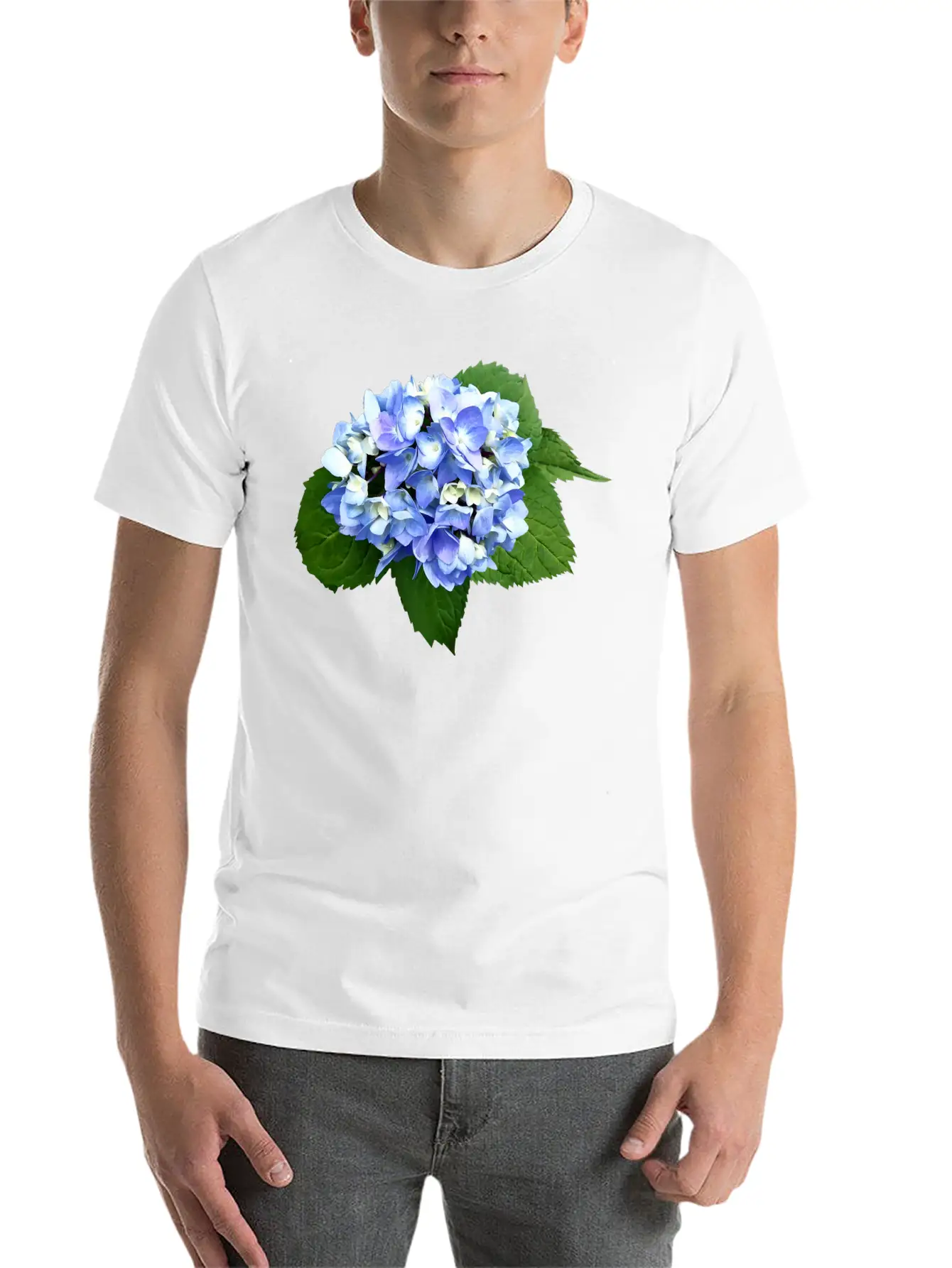 Blue And Purple Hydrangea Breathable Soft Cotton T-Shirt – Timeless Casual Look
