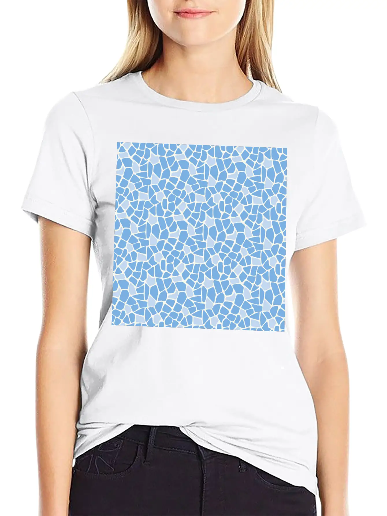 Blue Animal Pattern Unisex Casual T-Shirt – Clean Design For Daily Comfort