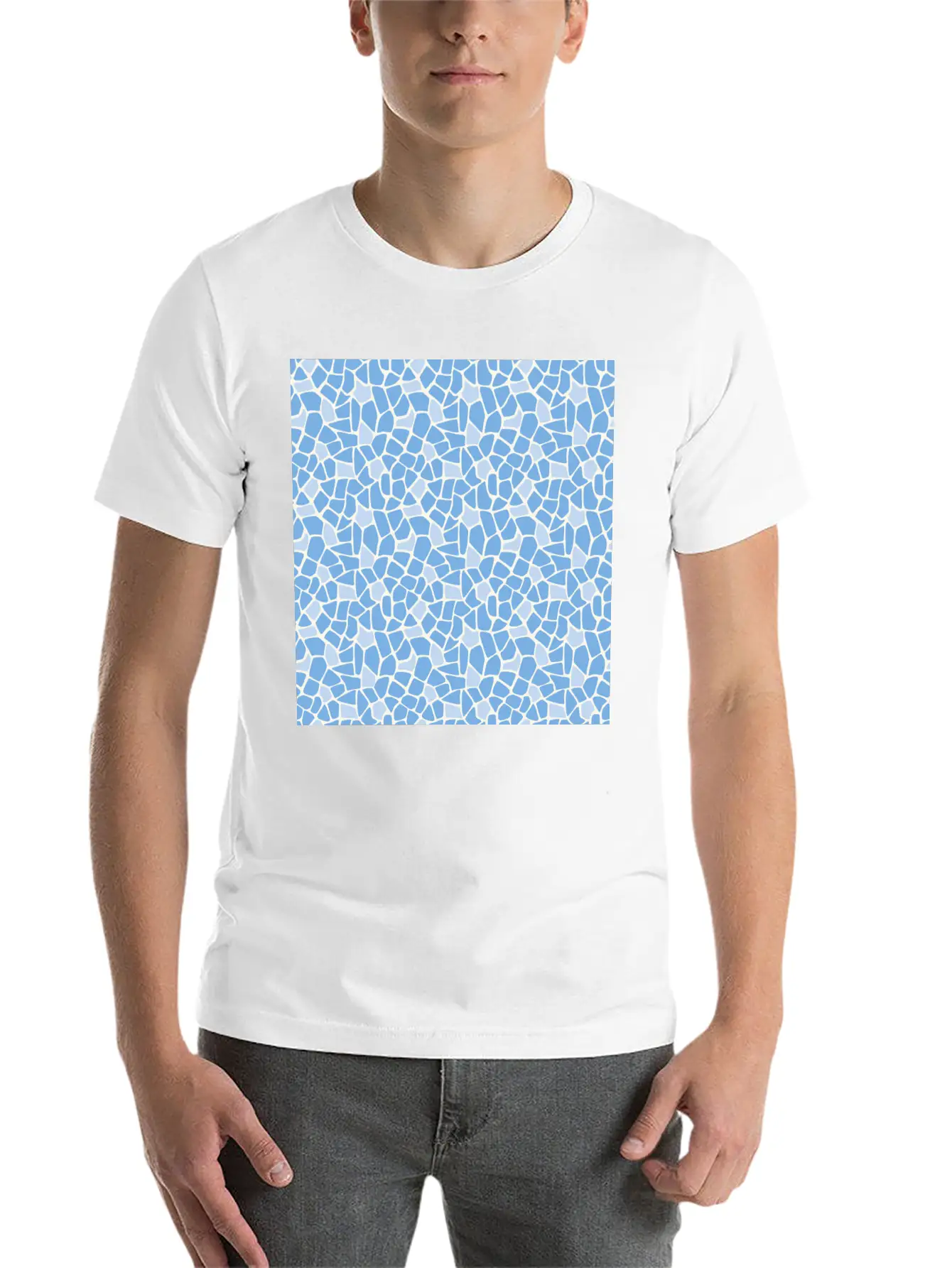 Blue Animal Pattern Unisex Casual T-Shirt – Clean Design For Daily Comfort