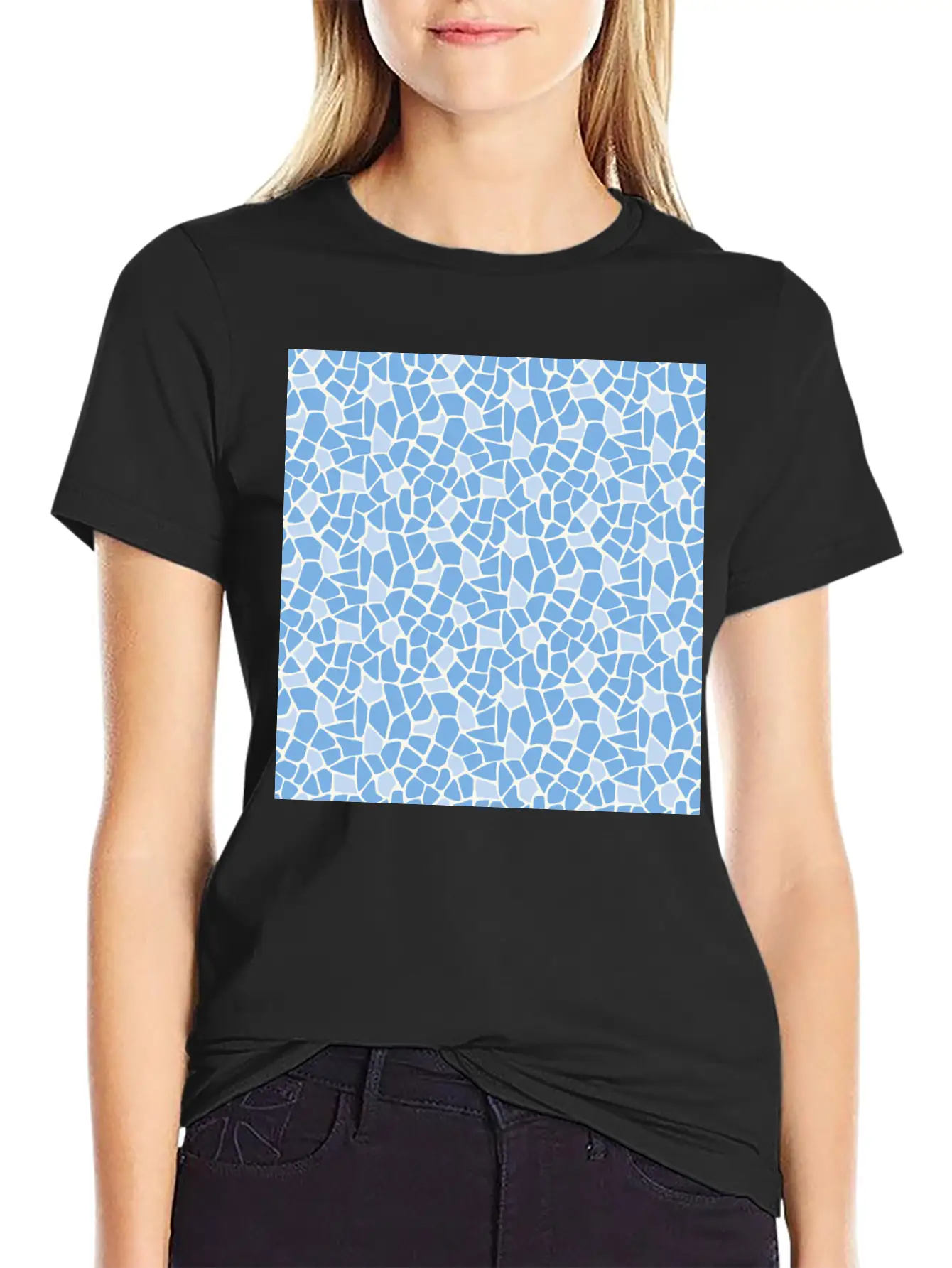 Blue Animal Pattern Unisex Casual T-Shirt – Clean Design For Daily Comfort