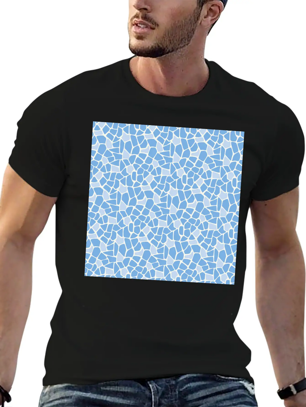 Blue Animal Pattern Unisex Casual T-Shirt – Clean Design For Daily Comfort