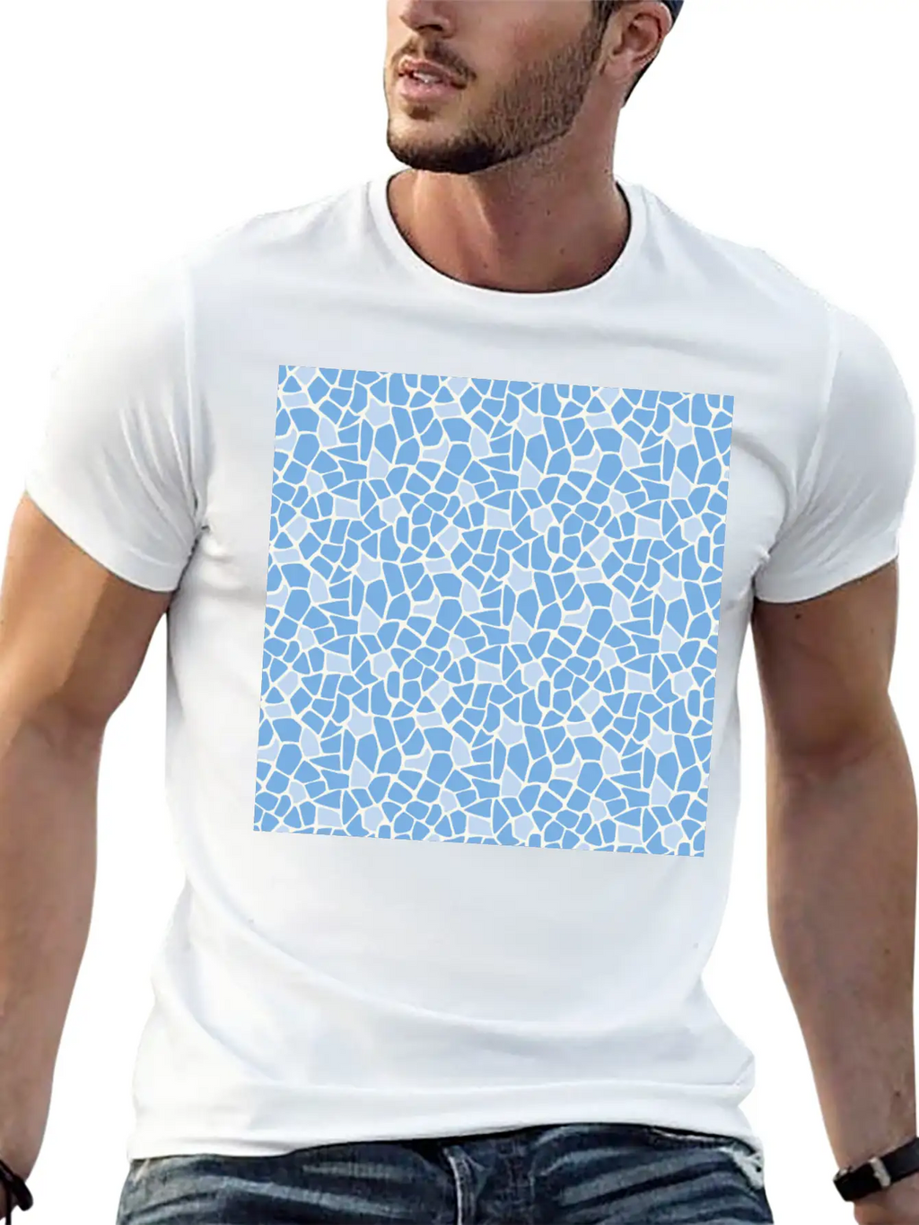 Blue Animal Pattern Unisex Casual T-Shirt – Clean Design For Daily Comfort