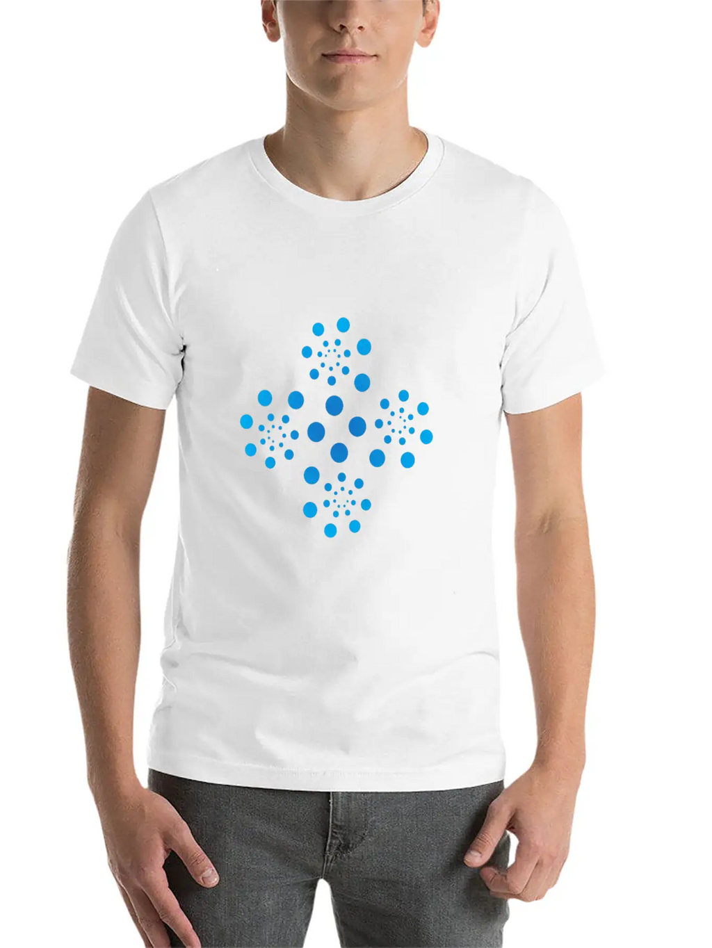 Blue Dots Shape Casual Graphic T-Shirt – Simple And Comfortable Daily Wear
