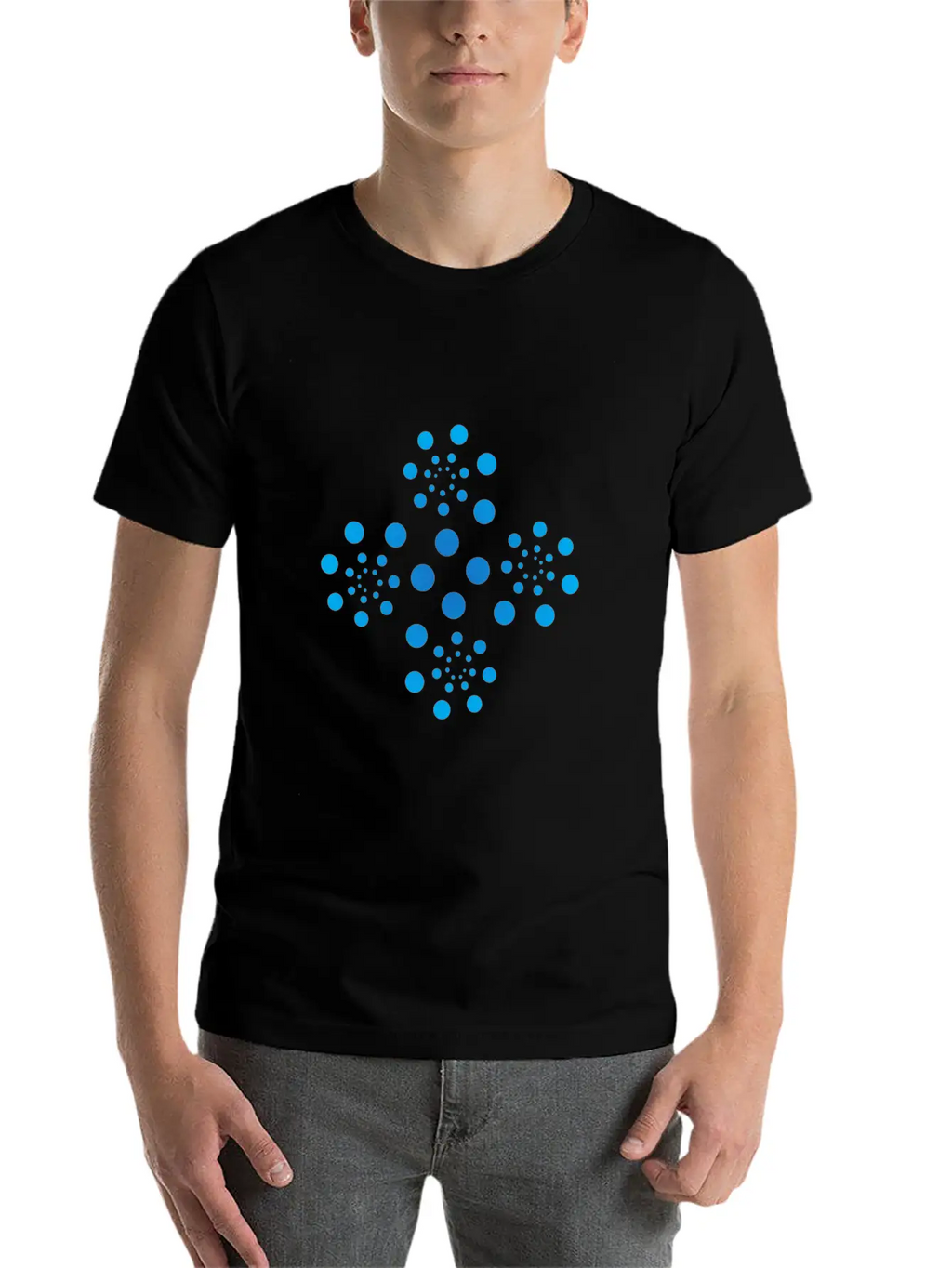 Blue Dots Shape Casual Graphic T-Shirt – Simple And Comfortable Daily Wear