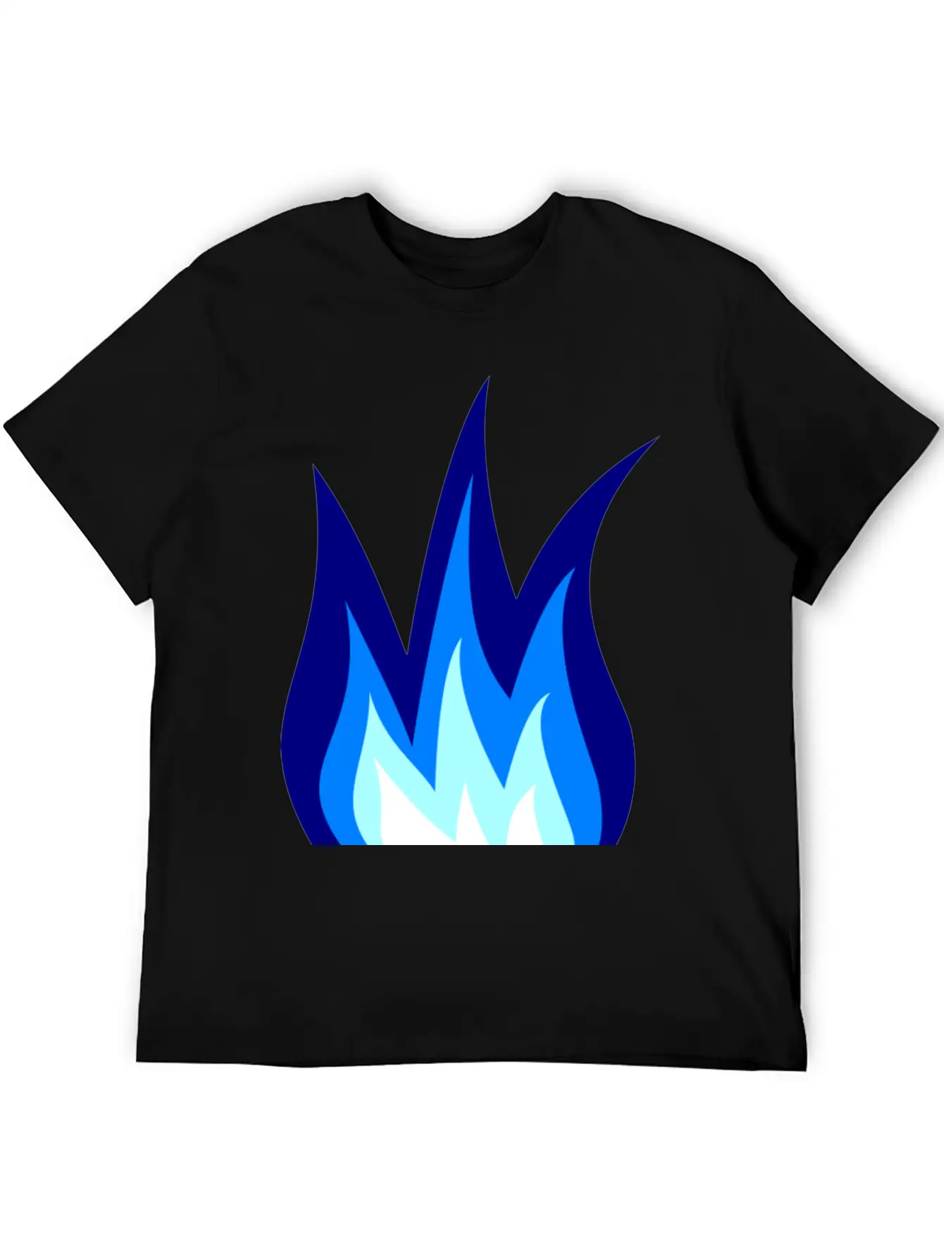Blue Flames Fire Essential Cotton Tee For Daily Outfits – Unisex Style