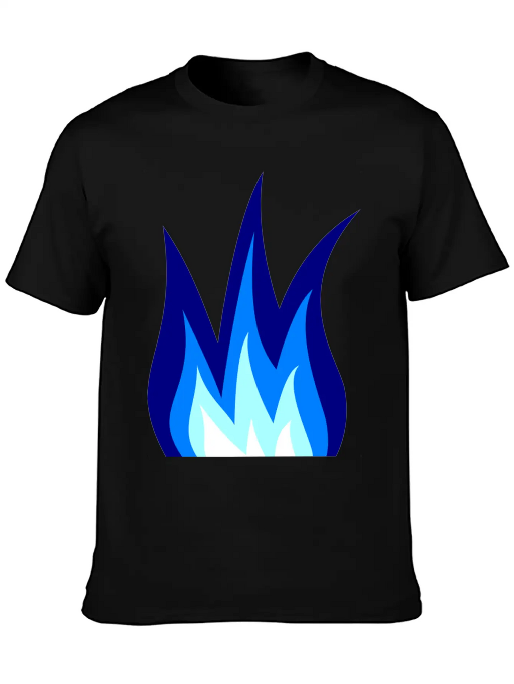 Blue Flames Fire Essential Cotton Tee For Daily Outfits – Unisex Style
