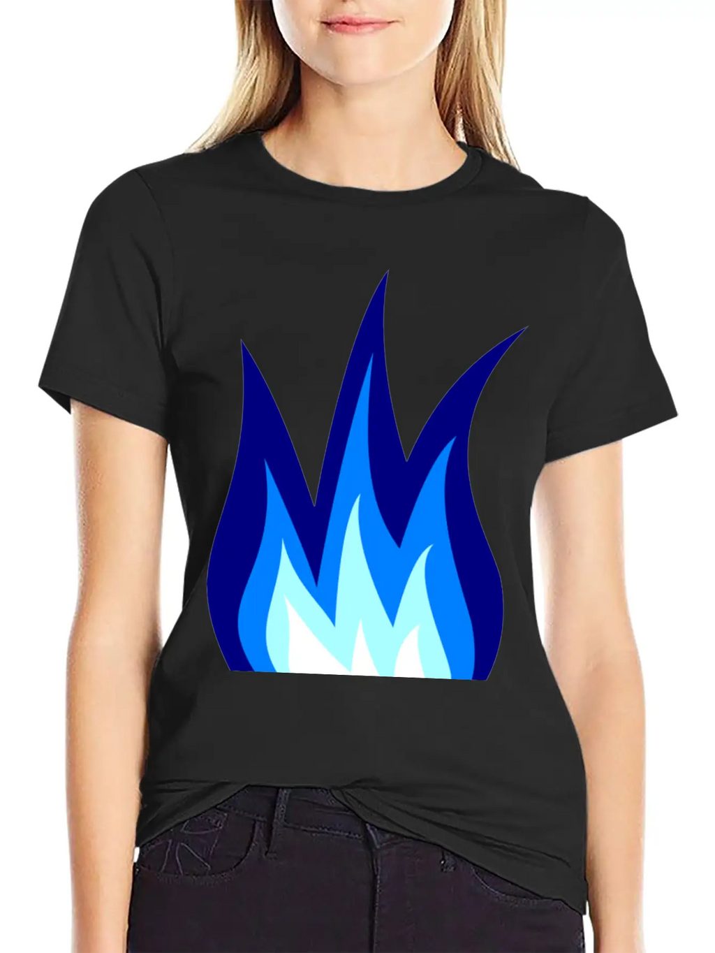 Blue Flames Fire Unisex Casual T-Shirt – Clean Design For Daily Comfort