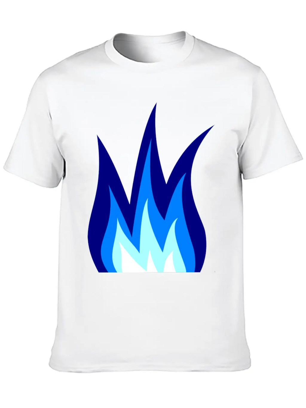 Blue Flames Fire Unisex Casual T-Shirt – Clean Design For Daily Comfort