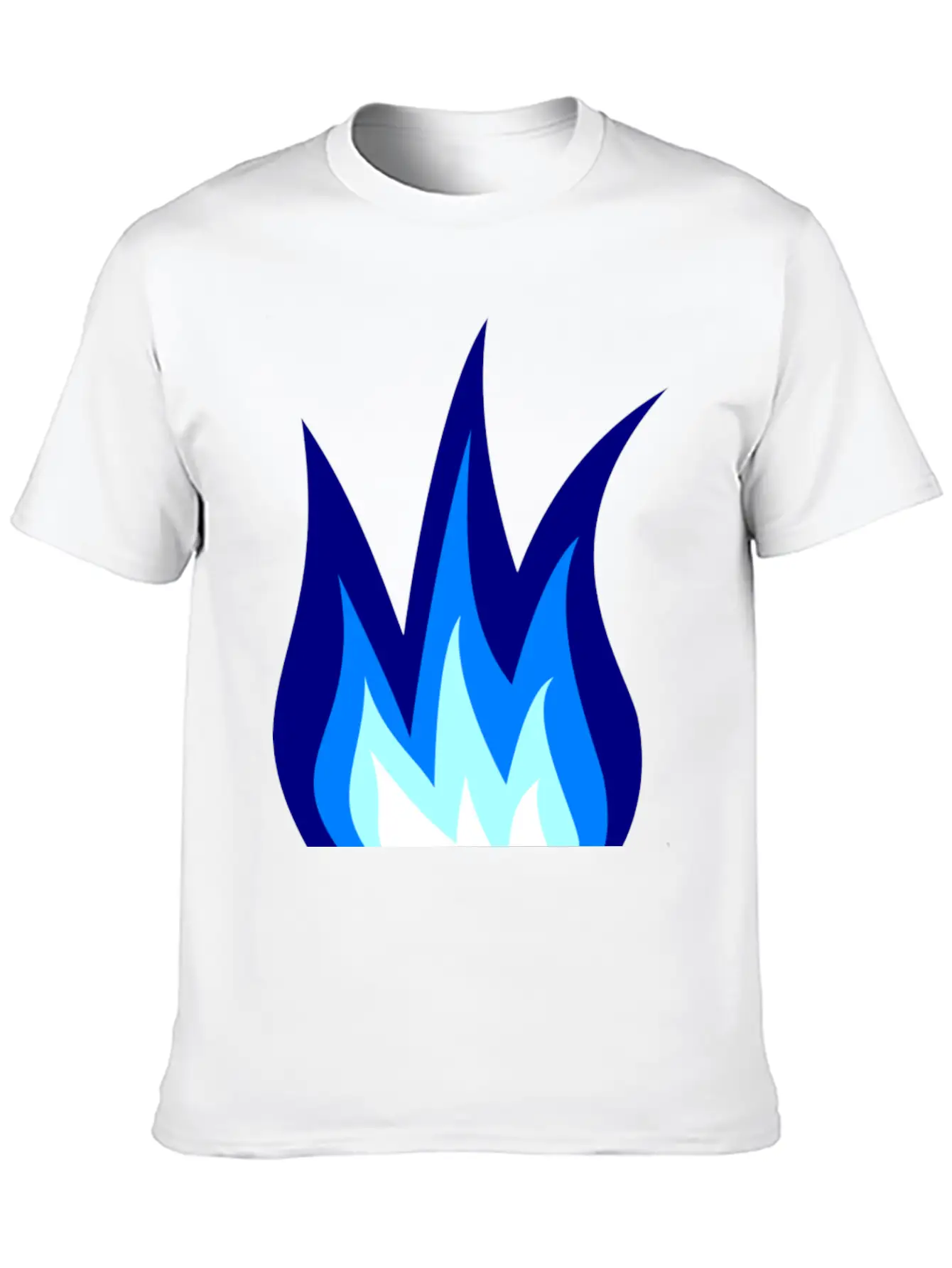 Blue Flames Fire Unisex Casual T-Shirt – Clean Design For Daily Comfort