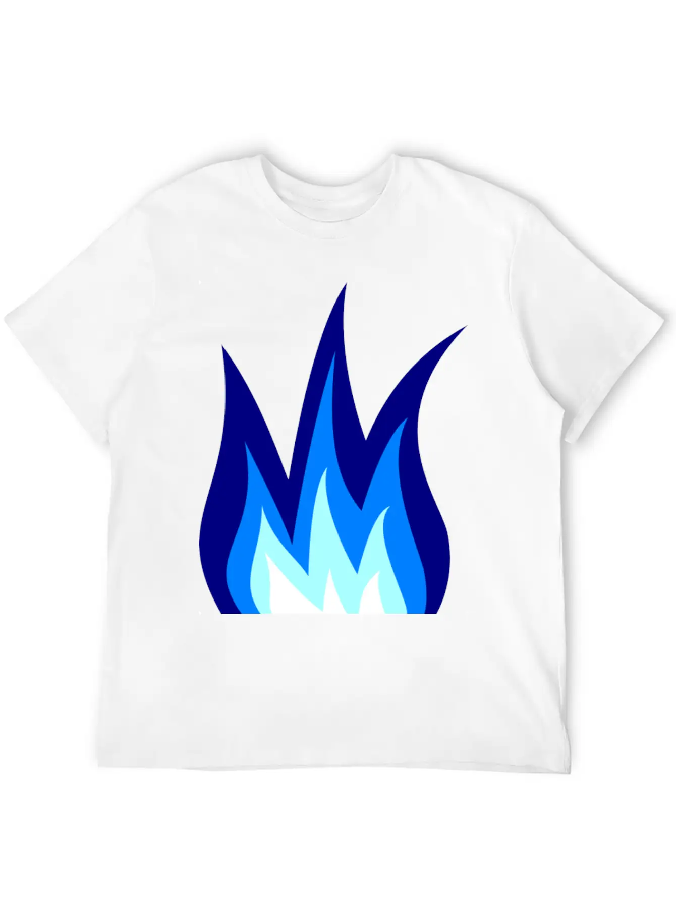 Blue Flames Fire Unisex Casual T-Shirt – Clean Design For Daily Comfort