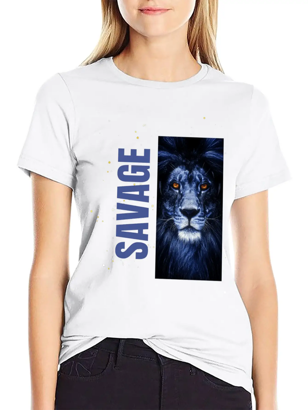 Blue Lion Savage Design Stylish Everyday T-Shirt – Unisex Basic Cotton Tee