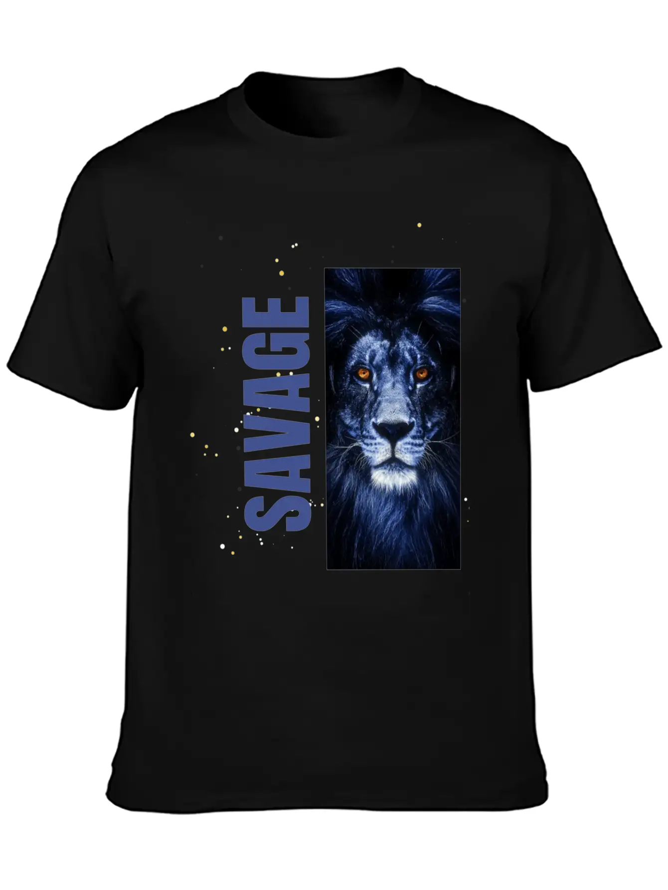 Blue Lion Savage Design Stylish Everyday T-Shirt – Unisex Basic Cotton Tee