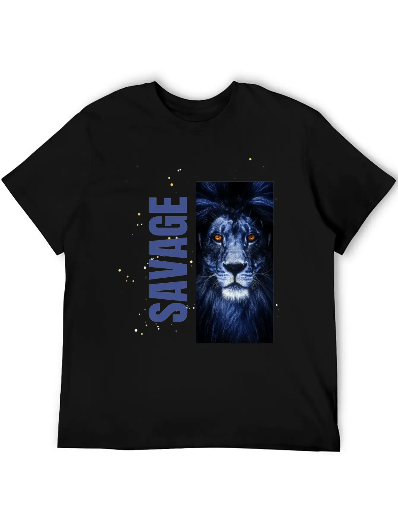 Blue Lion Savage Design Stylish Everyday T-Shirt – Unisex Basic Cotton Tee