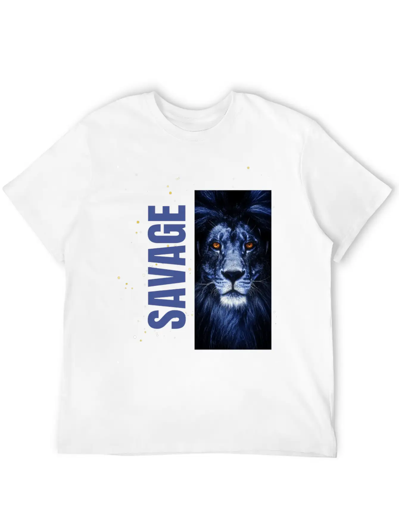 Blue Lion Savage Design Stylish Everyday T-Shirt – Unisex Basic Cotton Tee