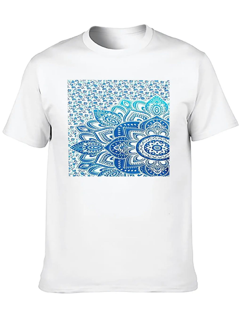 Blue Mandala Casual Graphic T-Shirt – Simple And Comfortable Daily Wear