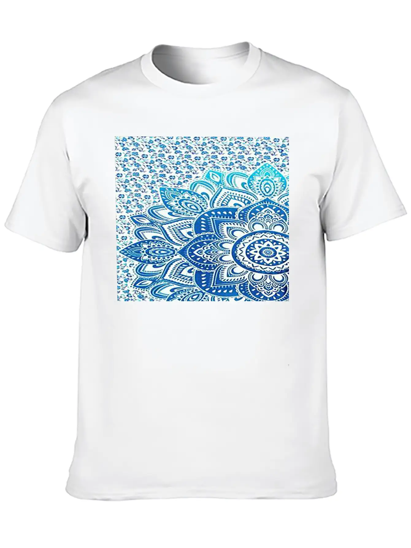 Blue Mandala Casual Graphic T-Shirt – Simple And Comfortable Daily Wear