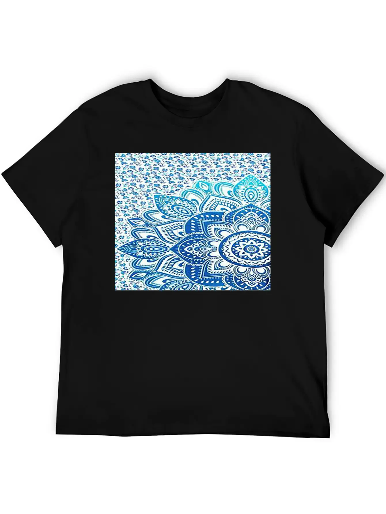 Blue Mandala Casual Graphic T-Shirt – Simple And Comfortable Daily Wear