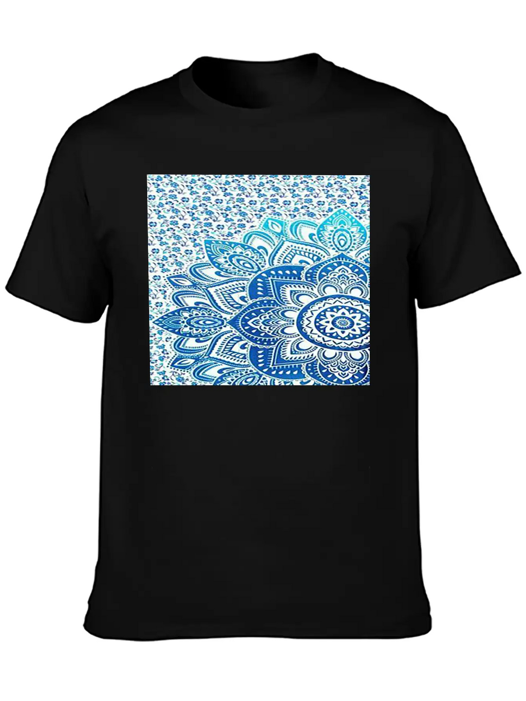 Blue Mandala Casual Graphic T-Shirt – Simple And Comfortable Daily Wear