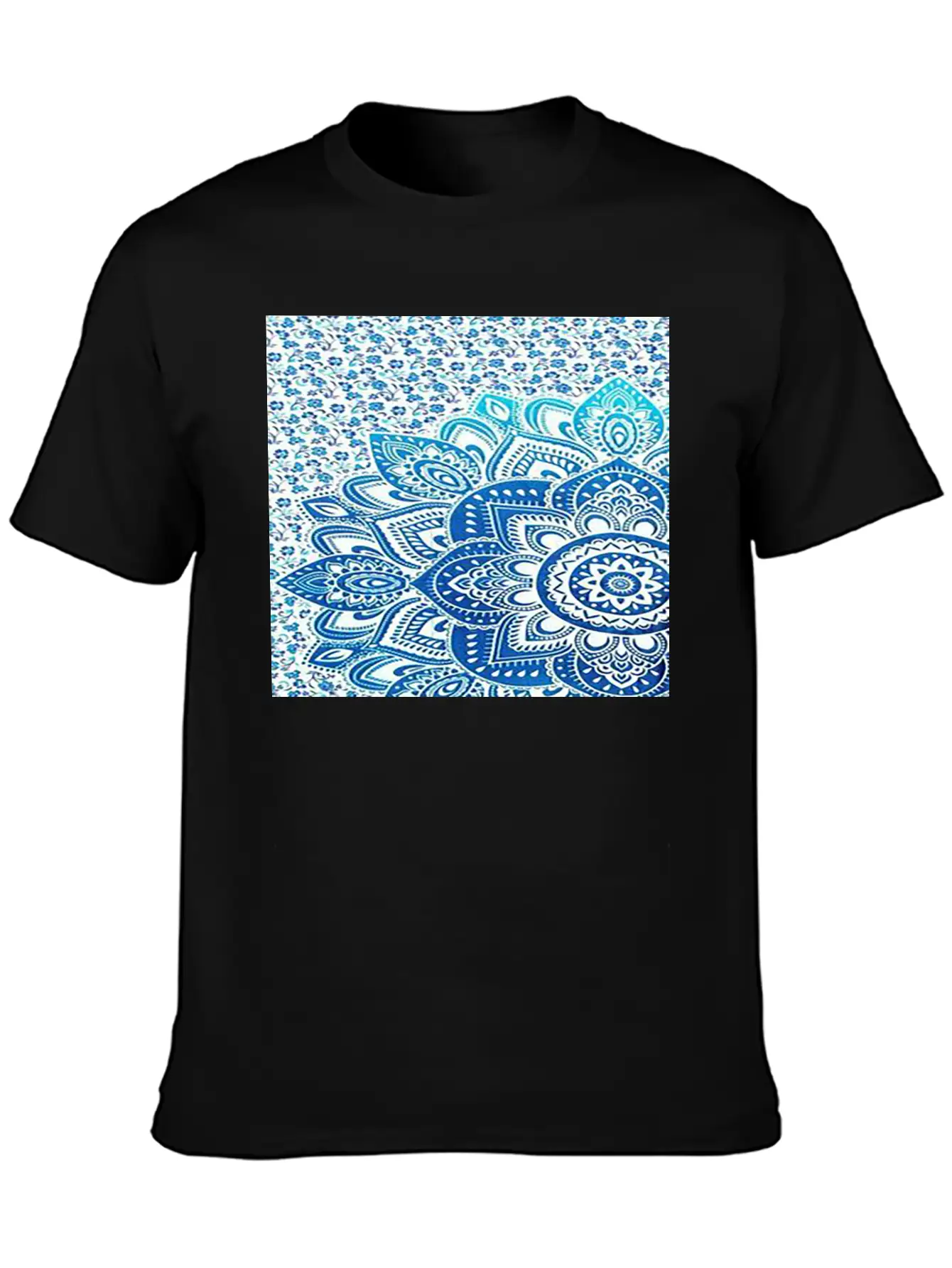 Blue Mandala Casual Graphic T-Shirt – Simple And Comfortable Daily Wear