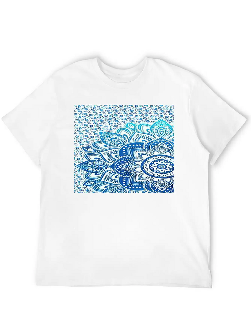Blue Mandala Casual Graphic T-Shirt – Simple And Comfortable Daily Wear