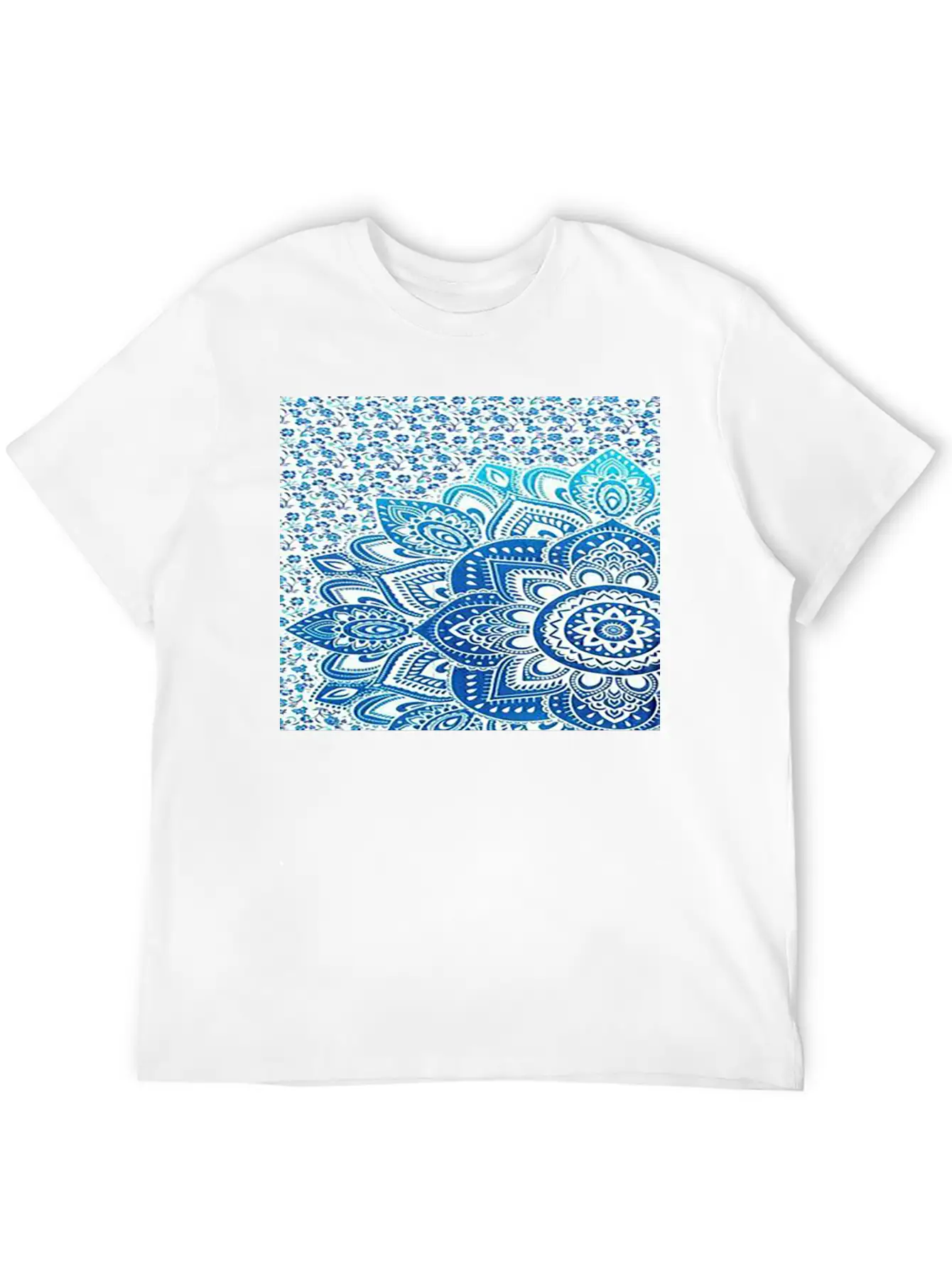 Blue Mandala Casual Graphic T-Shirt – Simple And Comfortable Daily Wear