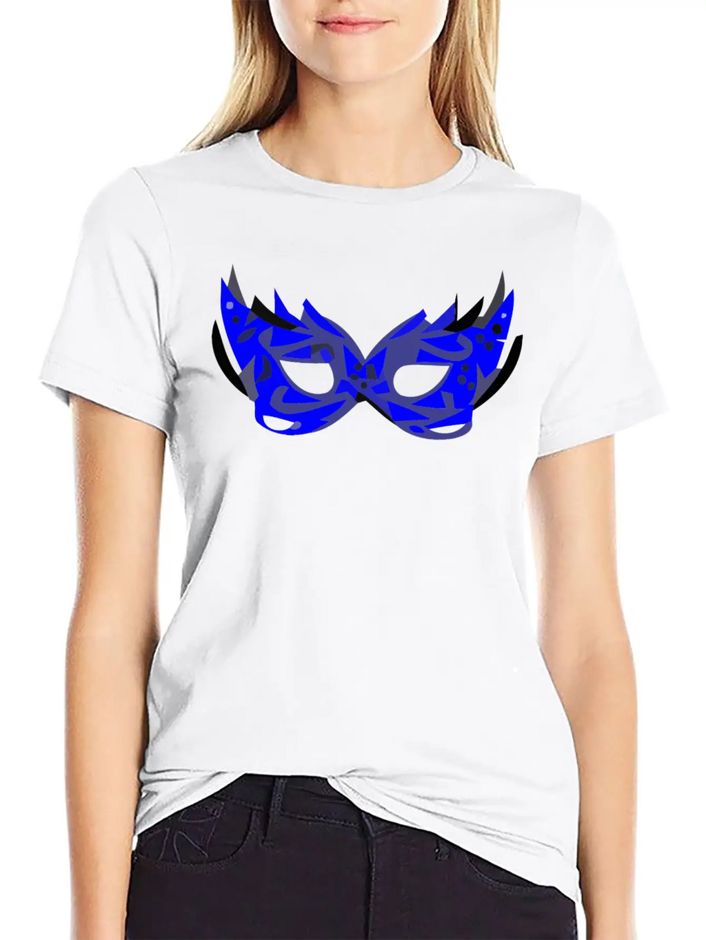 Blue Mask Unisex Short Sleeve Soft Cotton T-Shirt – Casual Everyday Wear