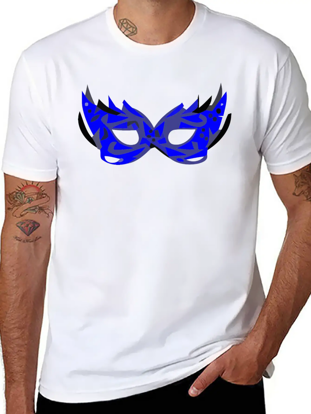 Blue Mask Unisex Short Sleeve Soft Cotton T-Shirt – Casual Everyday Wear