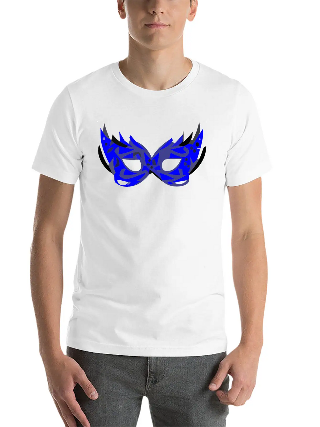 Blue Mask Unisex Short Sleeve Soft Cotton T-Shirt – Casual Everyday Wear